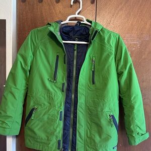 Lands End Green and Blue Kids Jacket